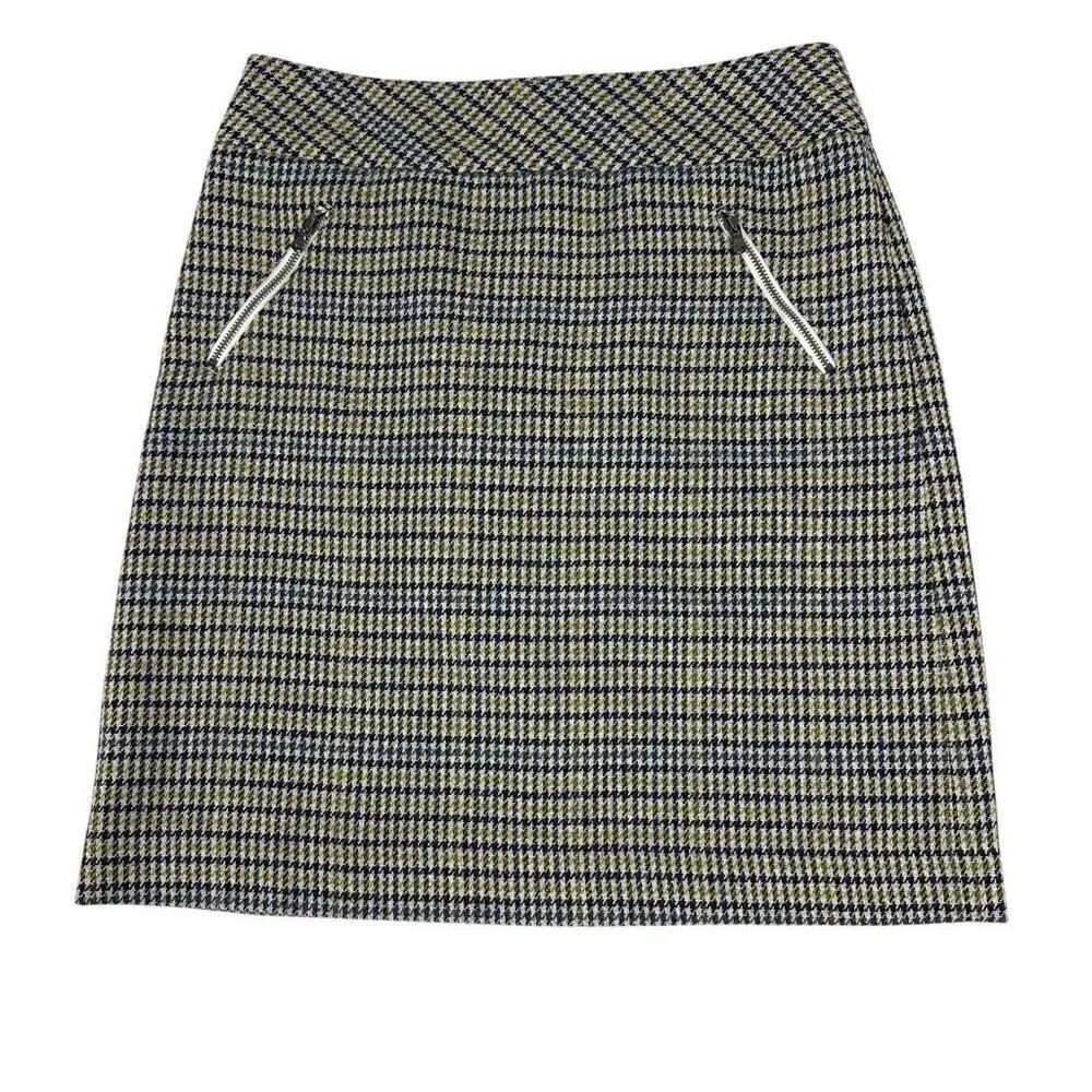 Talbots Women's size 6 Wool Blend Plaid Skirt Pockets